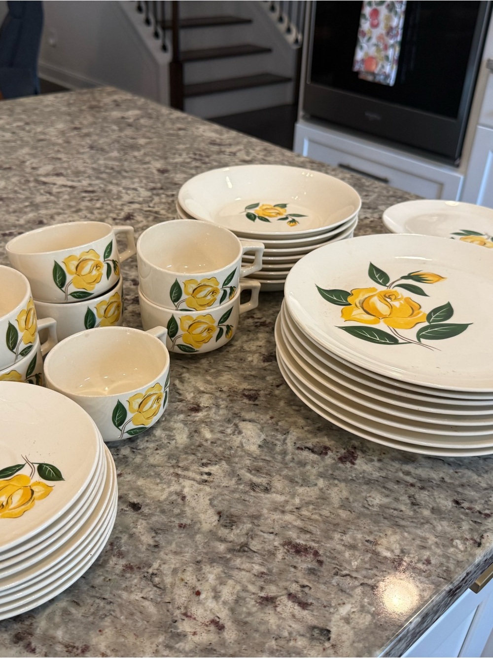 Vintage Cronin MCM 1950’s Yellow Rose China Set
